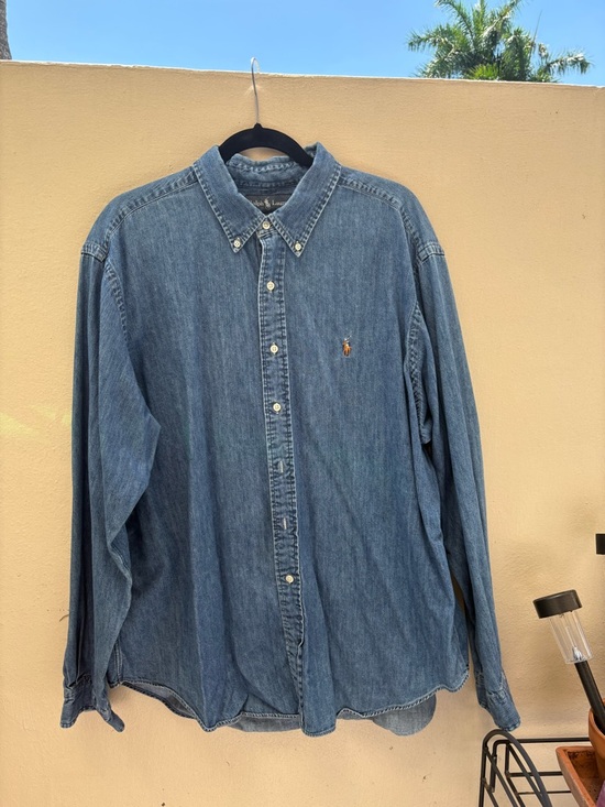 Ralph Lauren Other - Ralph Lauren Blue Denim Button-Down Shirt with Embroidered Pony